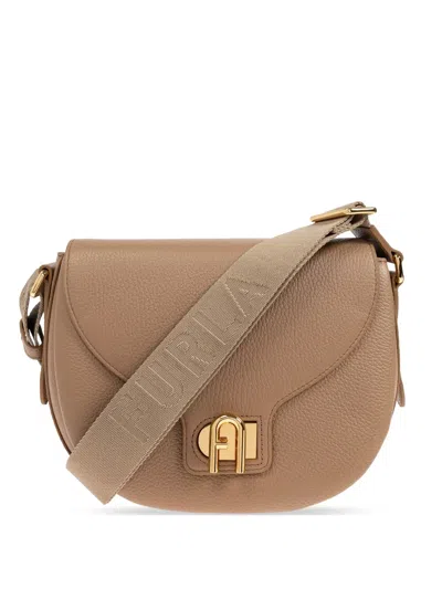 Furla Logo-plaque Bag In Brown