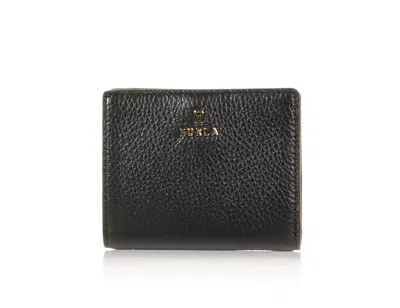 Furla Logo-plaque Bi-fold Wallet In Black