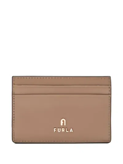 Furla Logo-plaque Card Holder In Brown