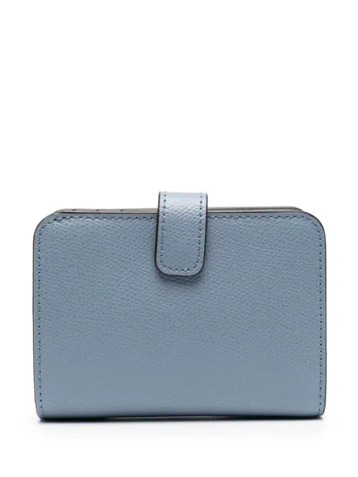 Furla Logo-plaque Leather Wallet In Blue