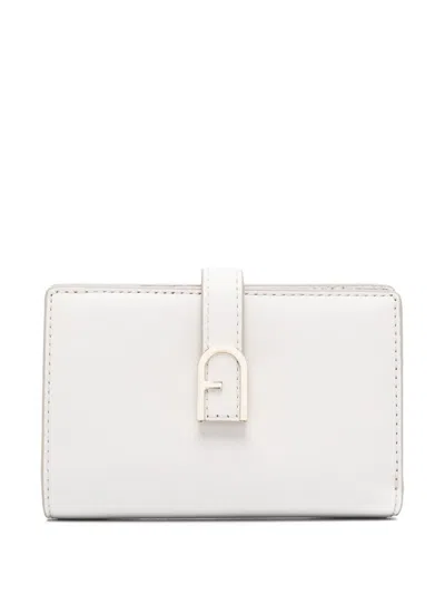 Furla Logo-plaque Leather Wallet In Neutrals