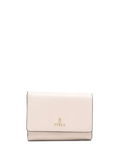 Furla Logo-plaque Leather Wallet In Pink