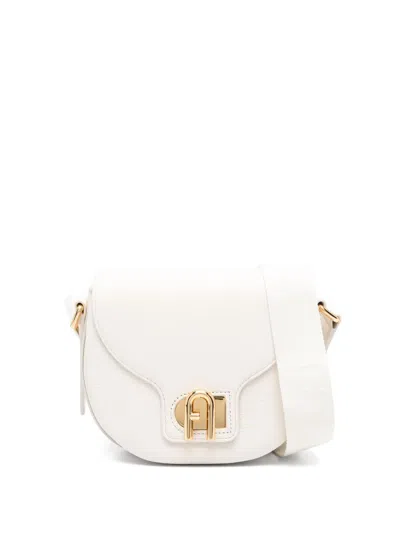 Furla Logo-plaque Shoulder Bag In Neutral