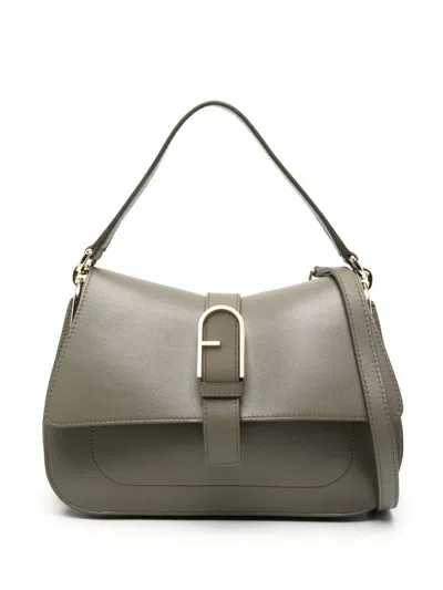 Furla Logo-plaque Tote Bag In Green