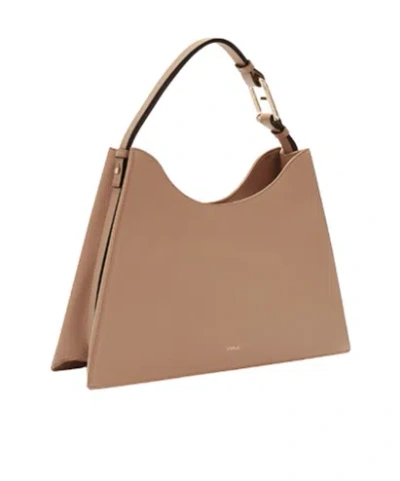 Furla Logo Shoulder Bag In Brown