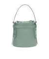 Furla Giove Mini Bucket Bag Woman Shoulder Bag Sage Green Size - Leather In Green
