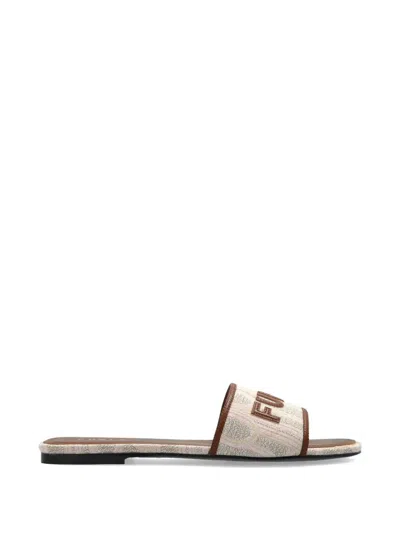Furla Logo Sliders In Neutral