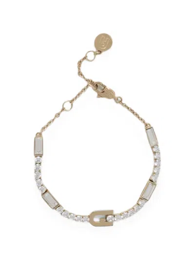 Furla Logo-charm Bracelet In Transparent