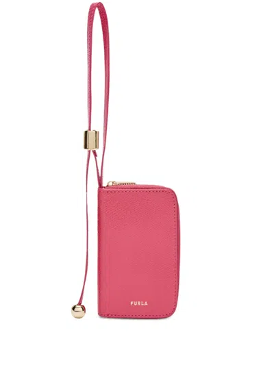 Furla Logo-detail Key Case In Pink
