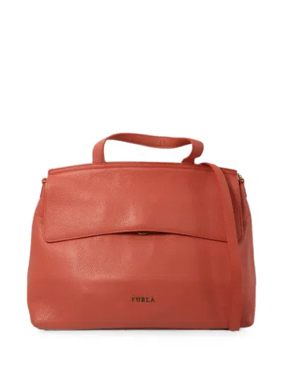 Pre-owned Furla Logo-detail Two-way Leather Tote Bag In Pink