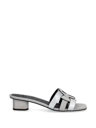 Furla Logo-detailed Sandals In Gray