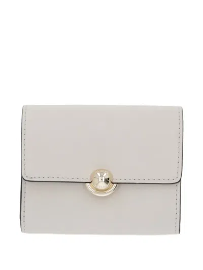 Furla Logo-engraved Foldover Wallet In Neutral