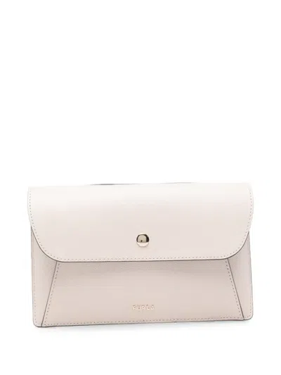 Furla Logo-lettering Leather Belt Bag In White