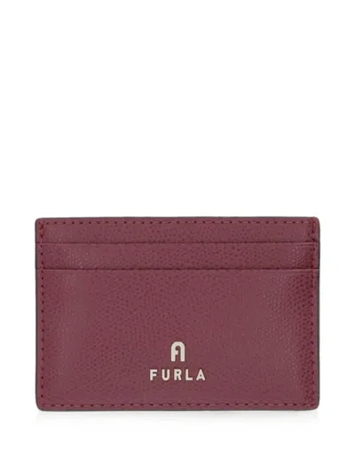 Furla Logo-plaque Card Holder In Red