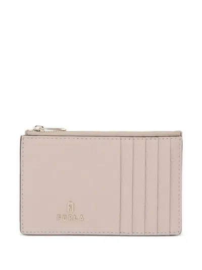 Furla Logo-plaque Cardholder In Gray