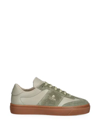 Furla Logo-plaque Low-top Sneakers In Green