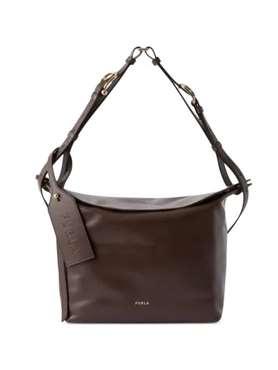 FURLA LOGO-TAG LEATHER SHOULDER BAG