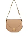 Furla Lotus Curved Leather Satchel In Brown