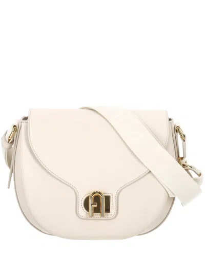 Furla Lotus Leather Crossbody Bag In White