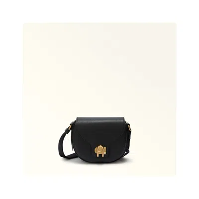 Furla Lotus Mini Leather Shoulder Bag Black Color