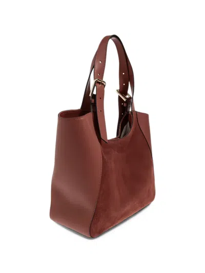 Furla M Dora Buckle-detail Panelled Toe Bag In Brown