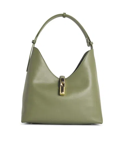 Furla Goccia Leather Shoulder Bag In Green