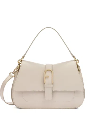 Furla M Flow Buckle Tote Bag In Neutral