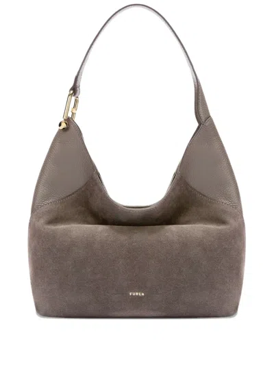 Furla M Lara Logo-detail Shoulder Bag In Brown