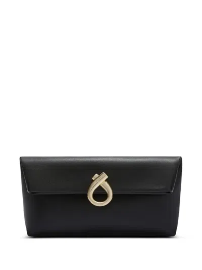 Furla M Mianova Leather Clutch Bag In Black