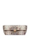 Furla Sfera Medium Embossed Clutch Bag In Brown