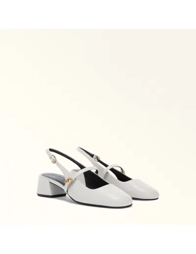 Furla Mary Jane Shoes In Marshmallow Color Leather In White