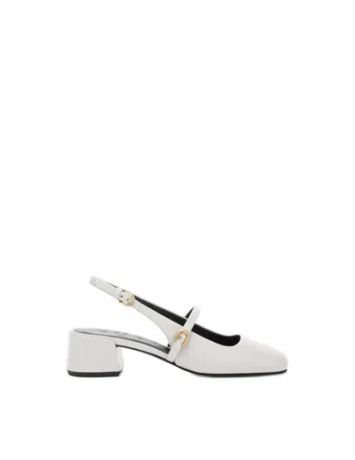 Furla Mary Jane Shoes In Marshmallow Color Leather In White
