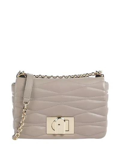Furla Medium 1927 Quilted Leather Shoulder Bag In Neutral