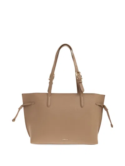 Furla Medium Ava Leather Tote Bag In Brown