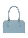 Furla Medium Boston Zip Leather Tote Bag In Blue