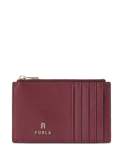 Furla Medium Camelia Card Holder In Burgundy