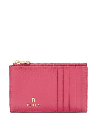 Furla Medium Camelia Leather Card Holder In Pink