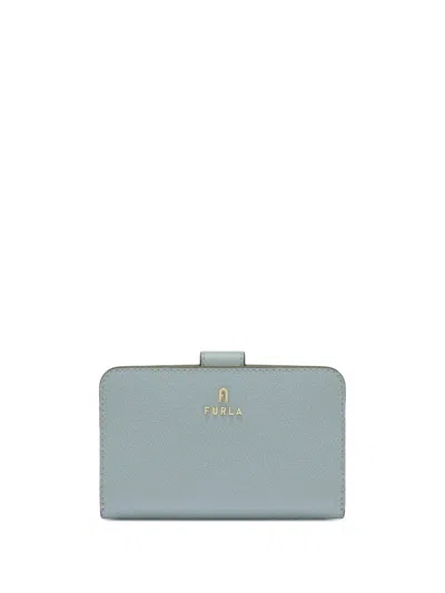 Furla Medium Camelia Leather Wallet In Blue