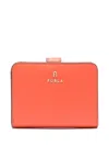 Furla Medium Camelia Leather Wallet In Orange