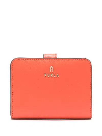 Furla Medium Camelia Leather Wallet In Orange