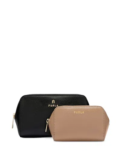 Furla Medium Camelia Logo-detail Make Up Bags (set Of Two) In Multi