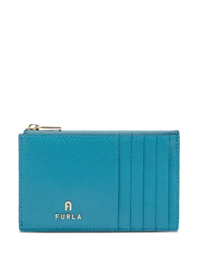 Furla Medium Camelia Zip Card Holder In Blue