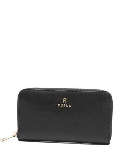 Furla Medium Camelia Zip Wallet In Black