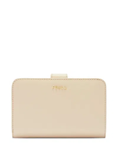 Furla Medium Classic Compact Leather Wallet In Neutral