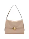 Furla Domus M Structured Neutral Leather Shoulder Bag In Neutral