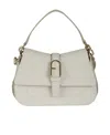 Furla Logo-buckle Leather Shoulder Bag In White