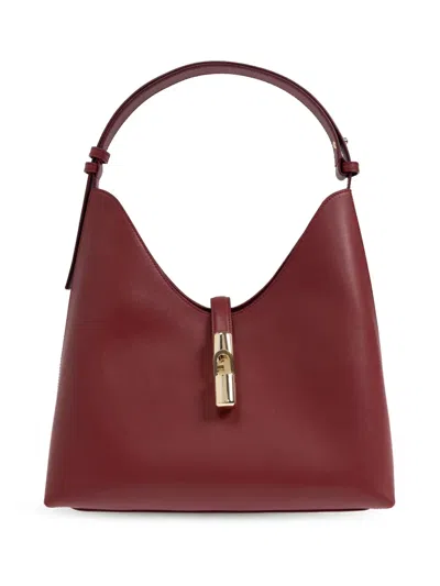 Furla Logo-stamp Shoulder Bag In Red