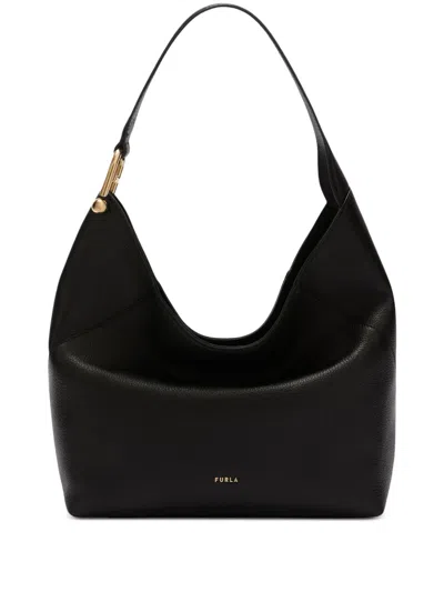 Furla Medium Lara Leather Shoulder Bag In Black