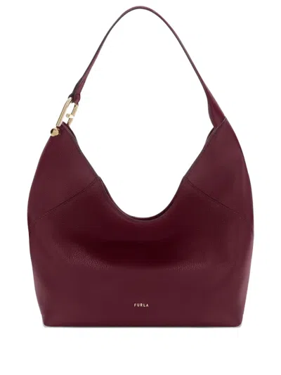 Furla Medium Lara Leather Shoulder Bag In Red