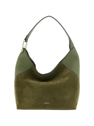 Furla Medium Lara Logo-lettering Shoulder Bag In Green